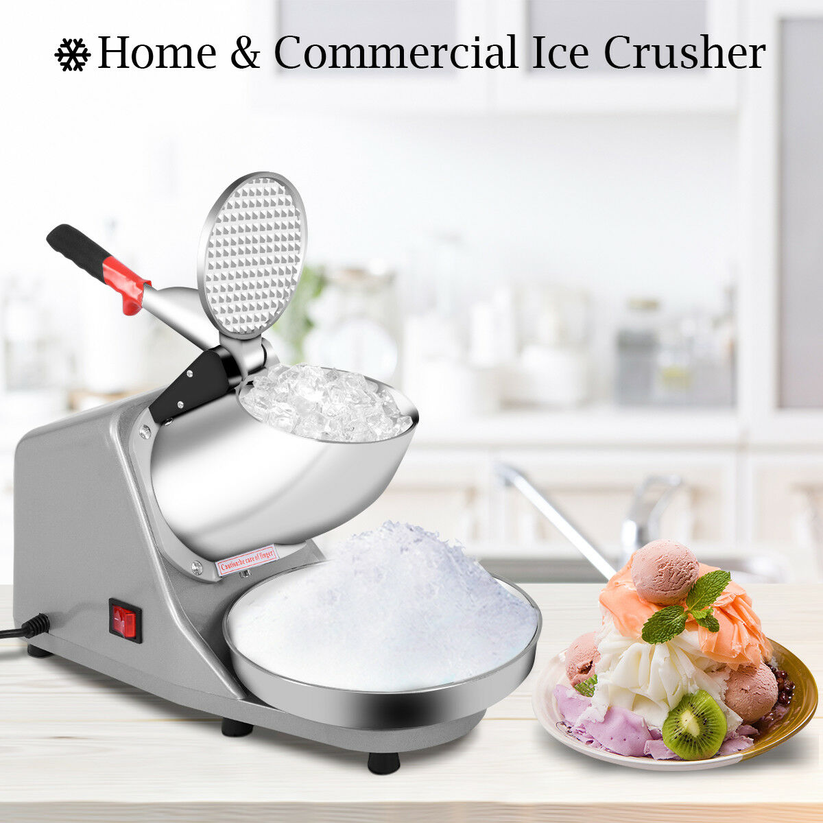 Hefacy Ice Crushers Shaved Ice Machines Ice Maker Stainless Steel Ice Cube Maker Machine Ice Making Machine Countertop Ice Maker Compact Clear Ice Cubes for Kitchen Home Bars peng Red 